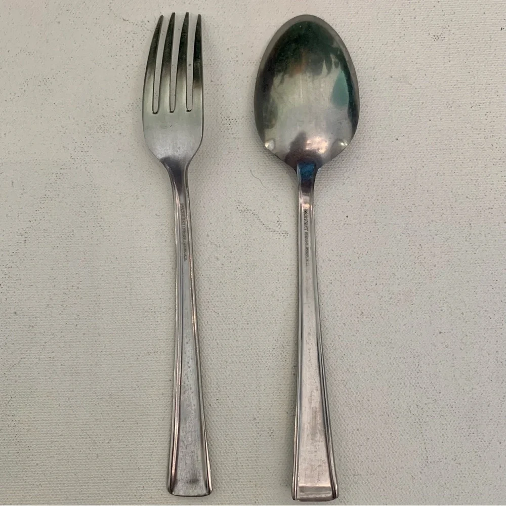 Parkway Stainless USA Dinner Spoon Fork Serving Flatware Silverware Lot Vintage
